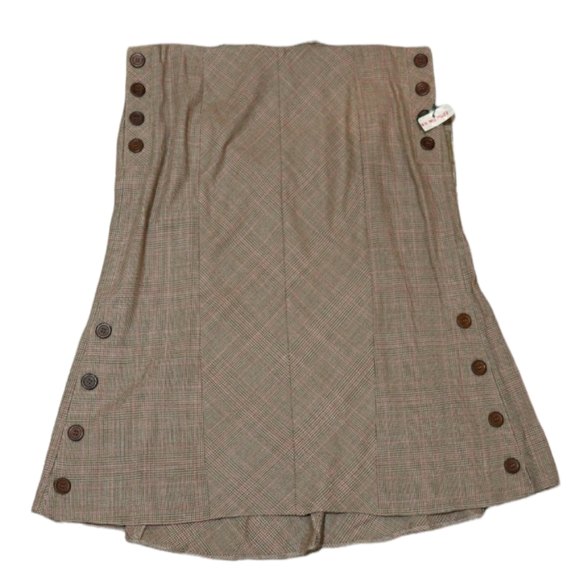 Bluemarine Plaid Button Detail Dark Academia Skirt
